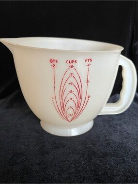 Vintage Tupperware Mix N Store 8 Cup Measuring Bowl & Lid USA (2)